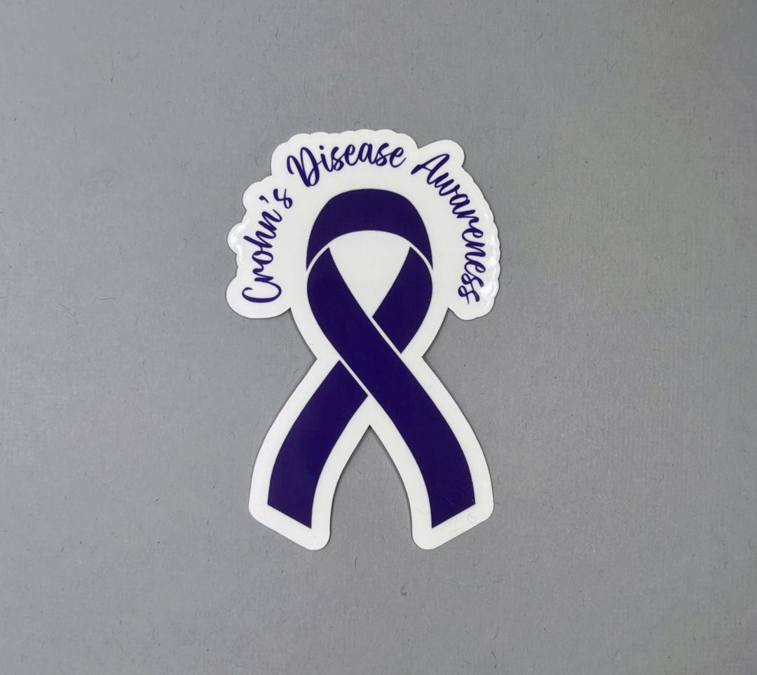Crohn's Disease Awareness Ribbon Sticker | Crohn's Disease | Crohn's ...