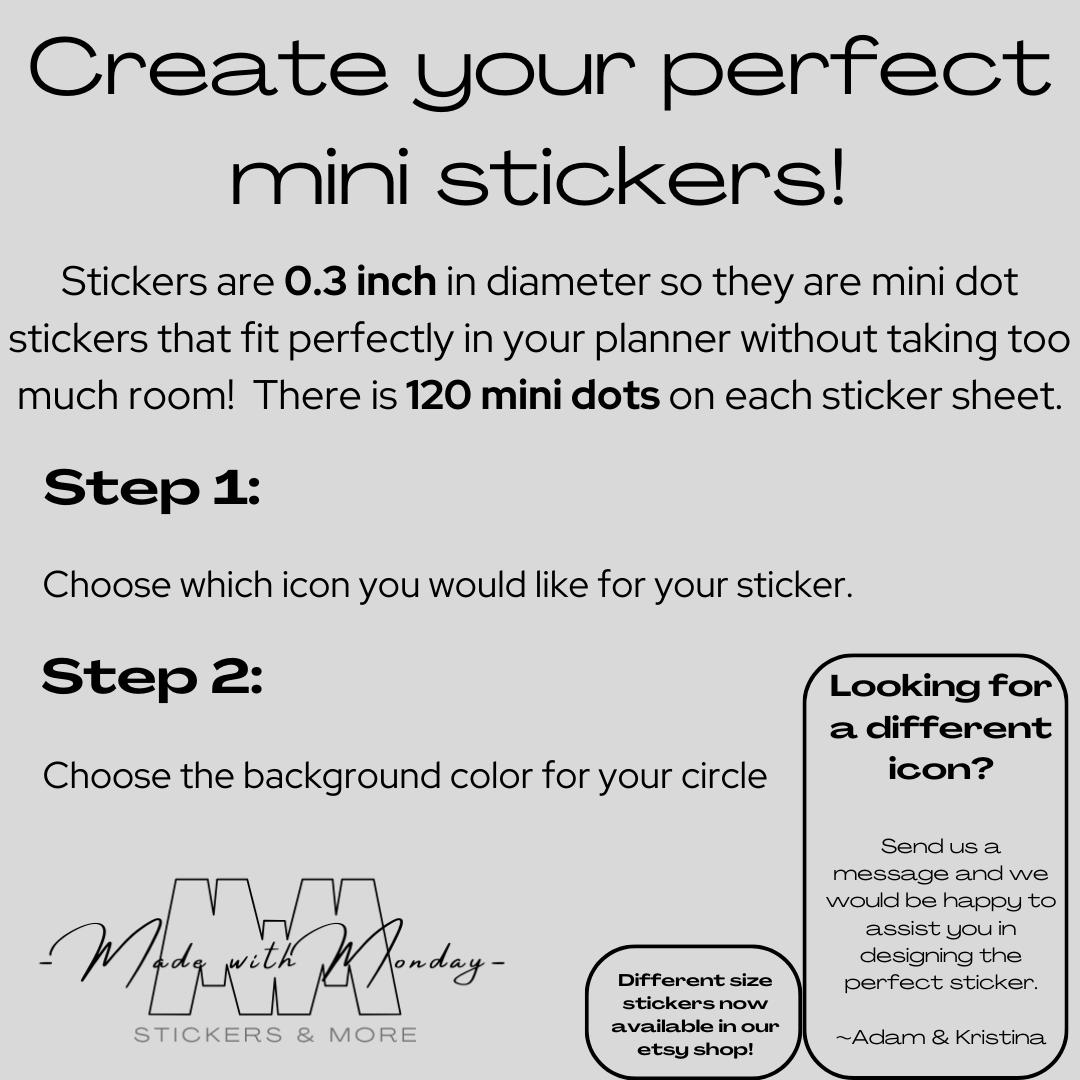 120 Mini 0.3 Inch Custom Planner Icon Stickers | Workout Planner ...