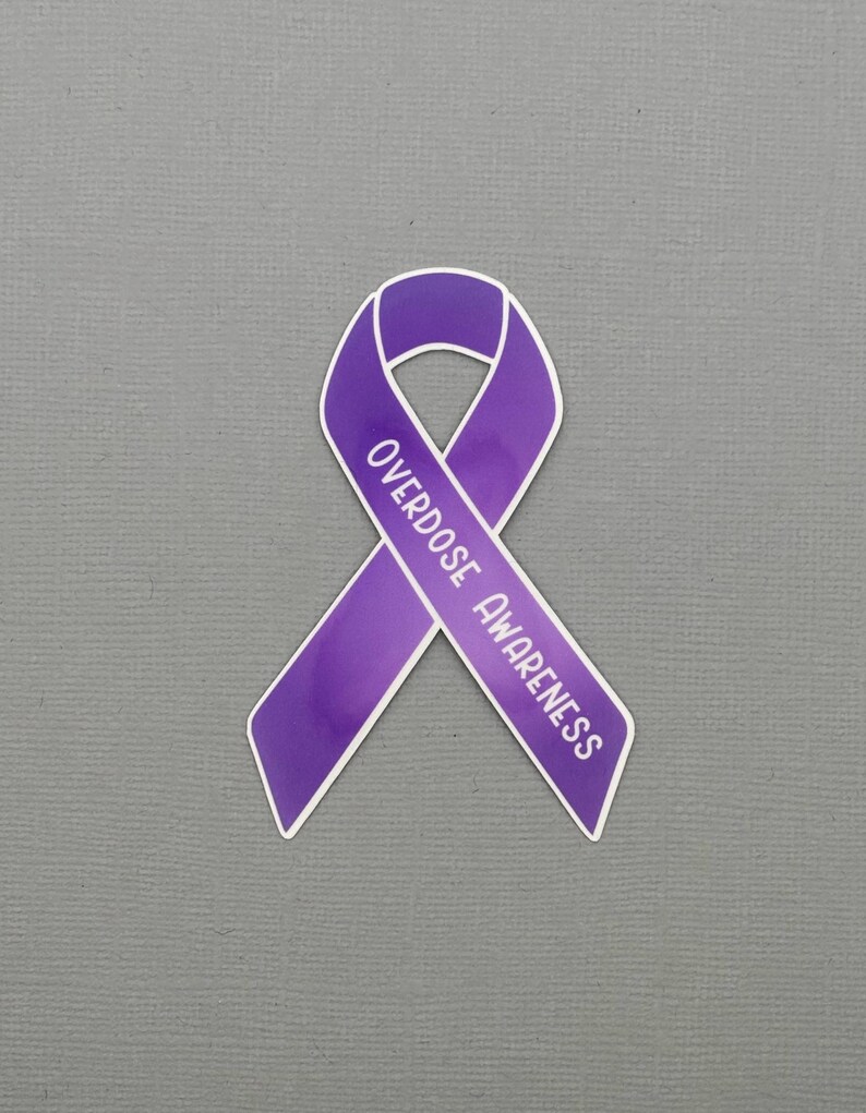 Overdose Ribbions Overdose Awareness Custom Ribbons Sticker | Overdose Awareness ...