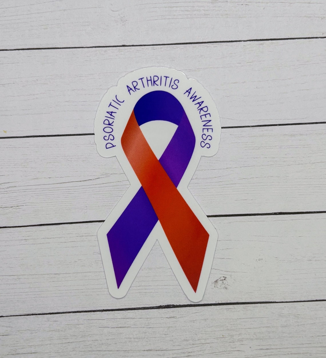 Autoimmune Support Ribbon Psoriatic Arthritis Awareness Ribbon Sticker | Autoimmune Disease ...