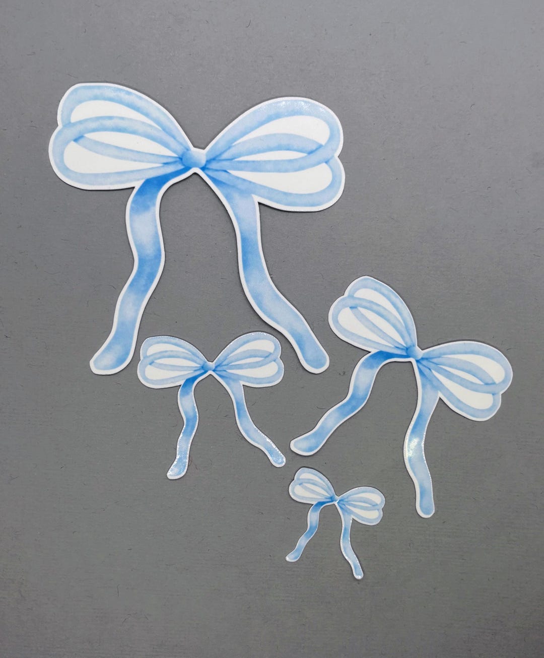 Blue Thin Double Bow Sticker Sets | Cute Bow Sticker | Bow Sticker ...