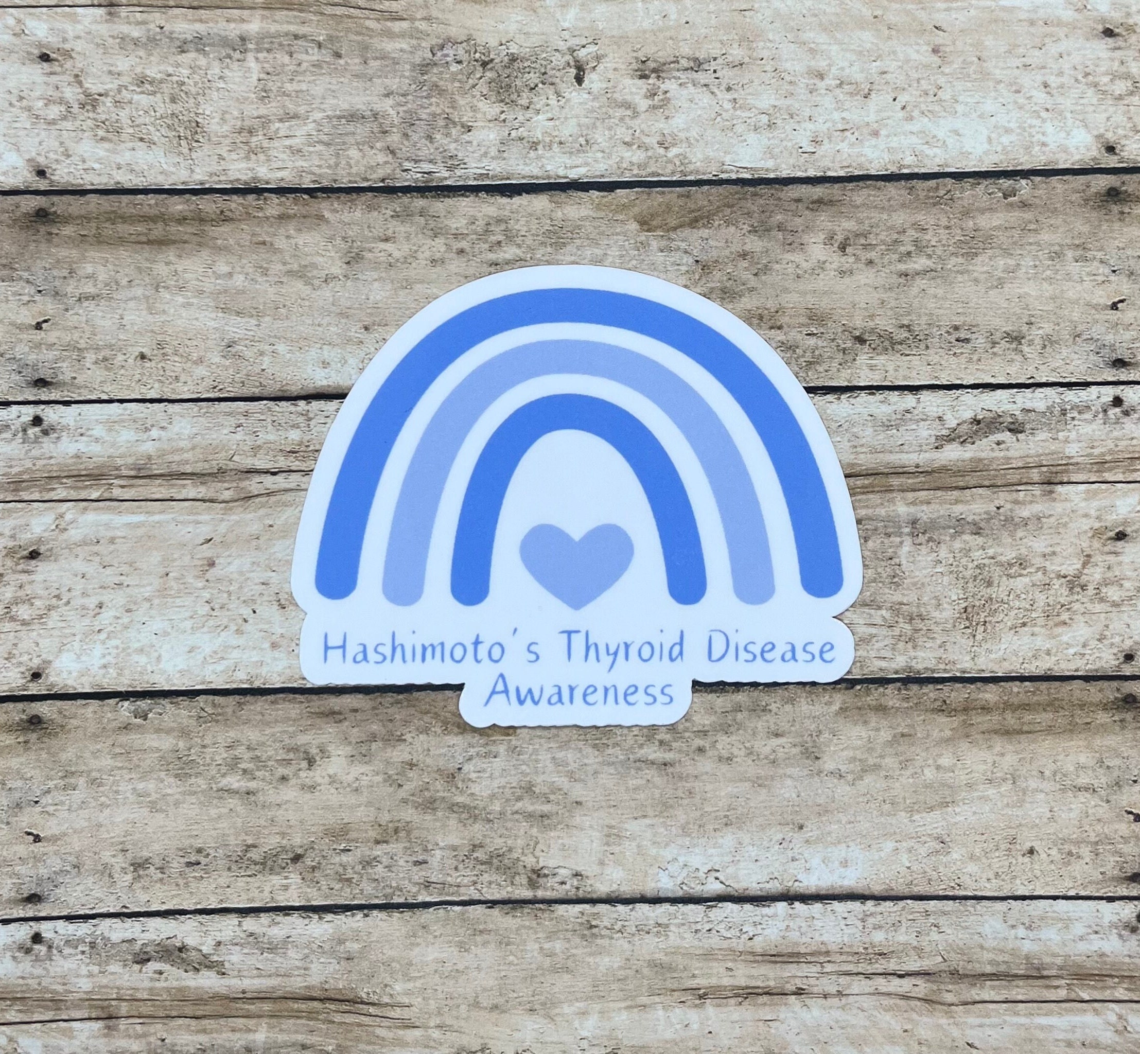 Thyroid Sticker Rwalistic Hashimoto Thyroid Disease Blue Rainbow Sticker | Thyroid Disease ...