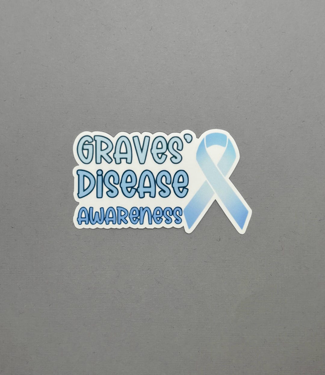 Graves' Disease Awareness With Ribbon Sticker | Graves' Disease Sticker ...