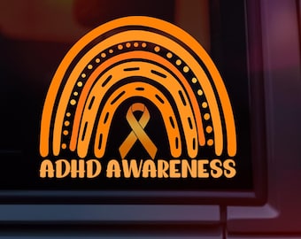 ADHD Awareness Rainbow Car Decal | ADHD Decal | UV & Waterproof Decal