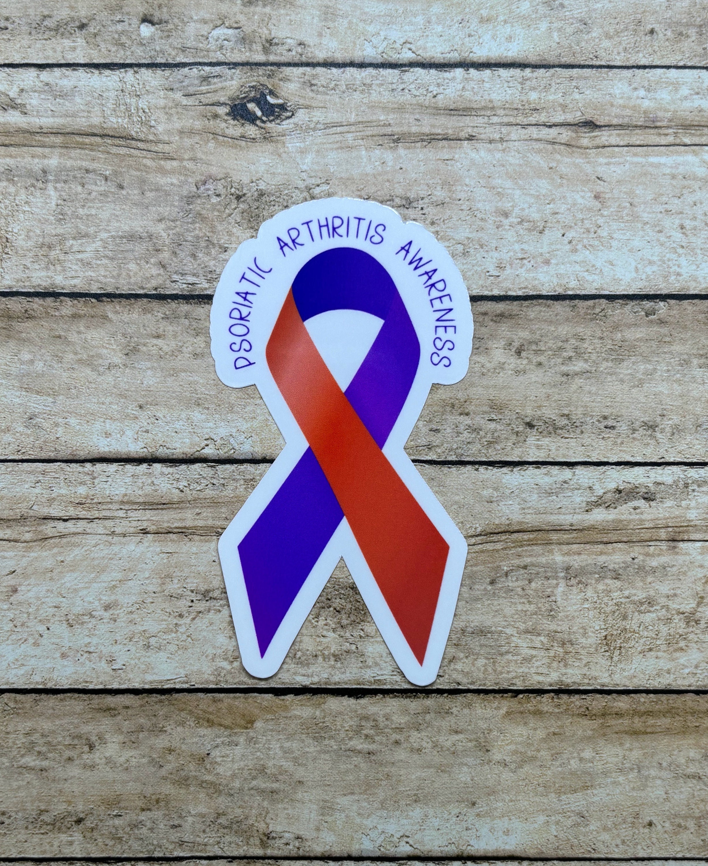 Autoimmune Support Ribbon Psoriatic Arthritis Awareness Ribbon Sticker | Autoimmune Disease ...