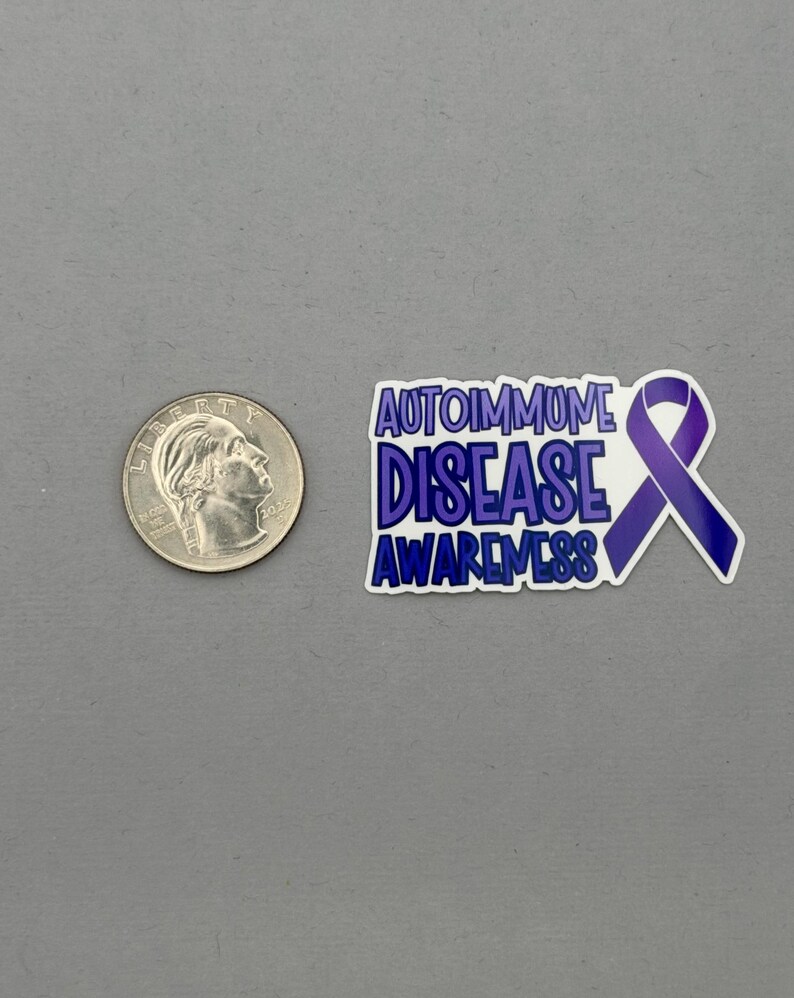Autoimmune Support Ribbon Autoimmune Disease Awareness With Ribbon Sticker | Autoimmune Disease ...