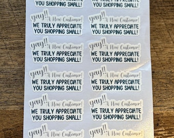 New Customer - Packaging Stickers - 12 stickers | Small Business | Thank you Stickers | Packaging Stickers | Shipping Stickers