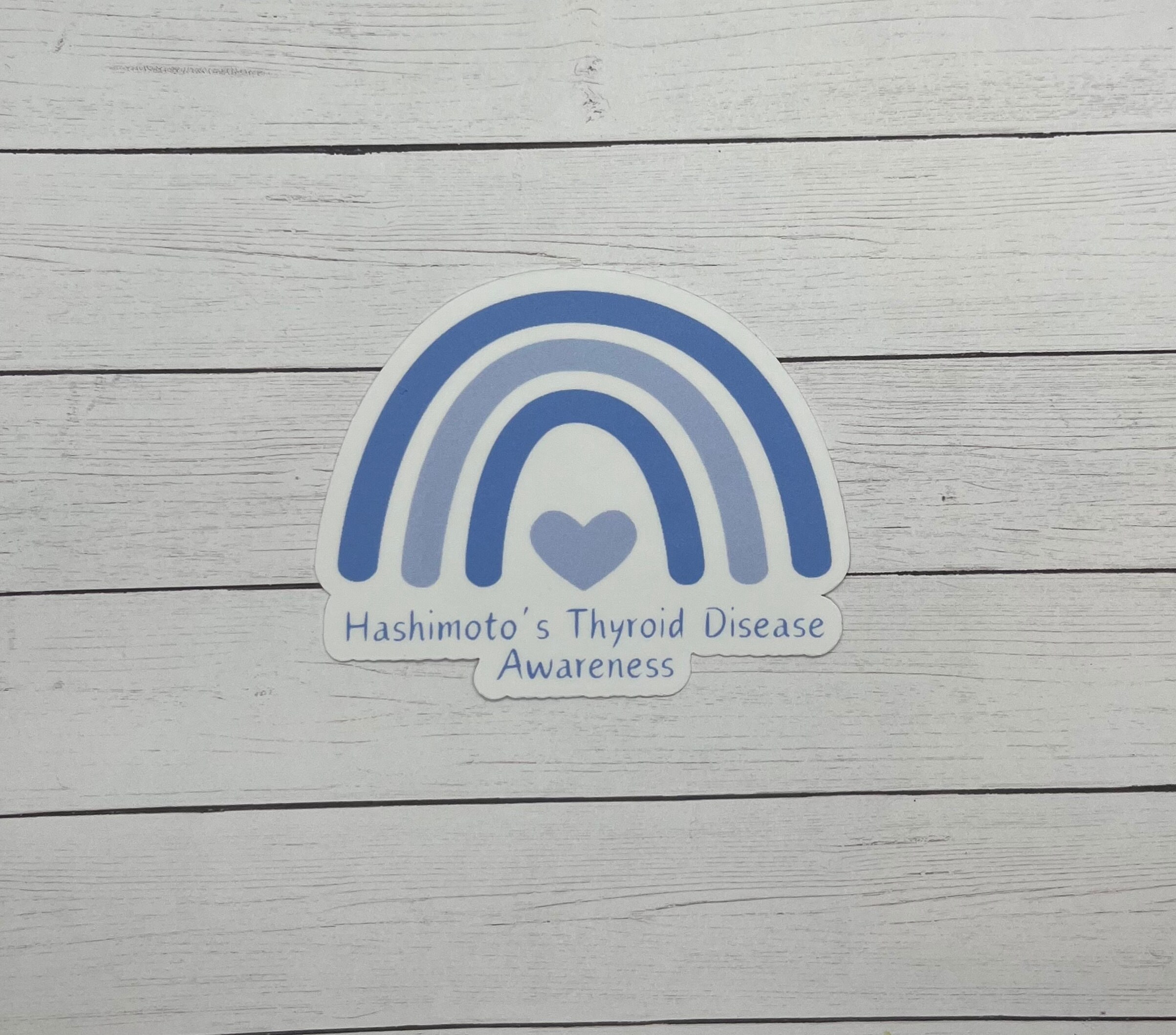 Thyroid Sticker Rwalistic Hashimoto Thyroid Disease Blue Rainbow Sticker | Thyroid Disease ...