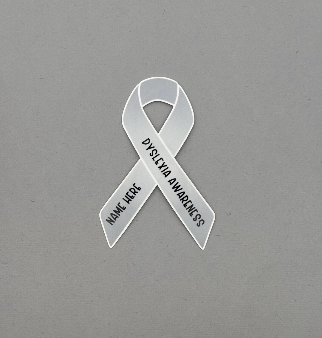 Dyslexia Awareness Custom Ribbon Sticker | Dyslexia Sticker | Dyslexia ...
