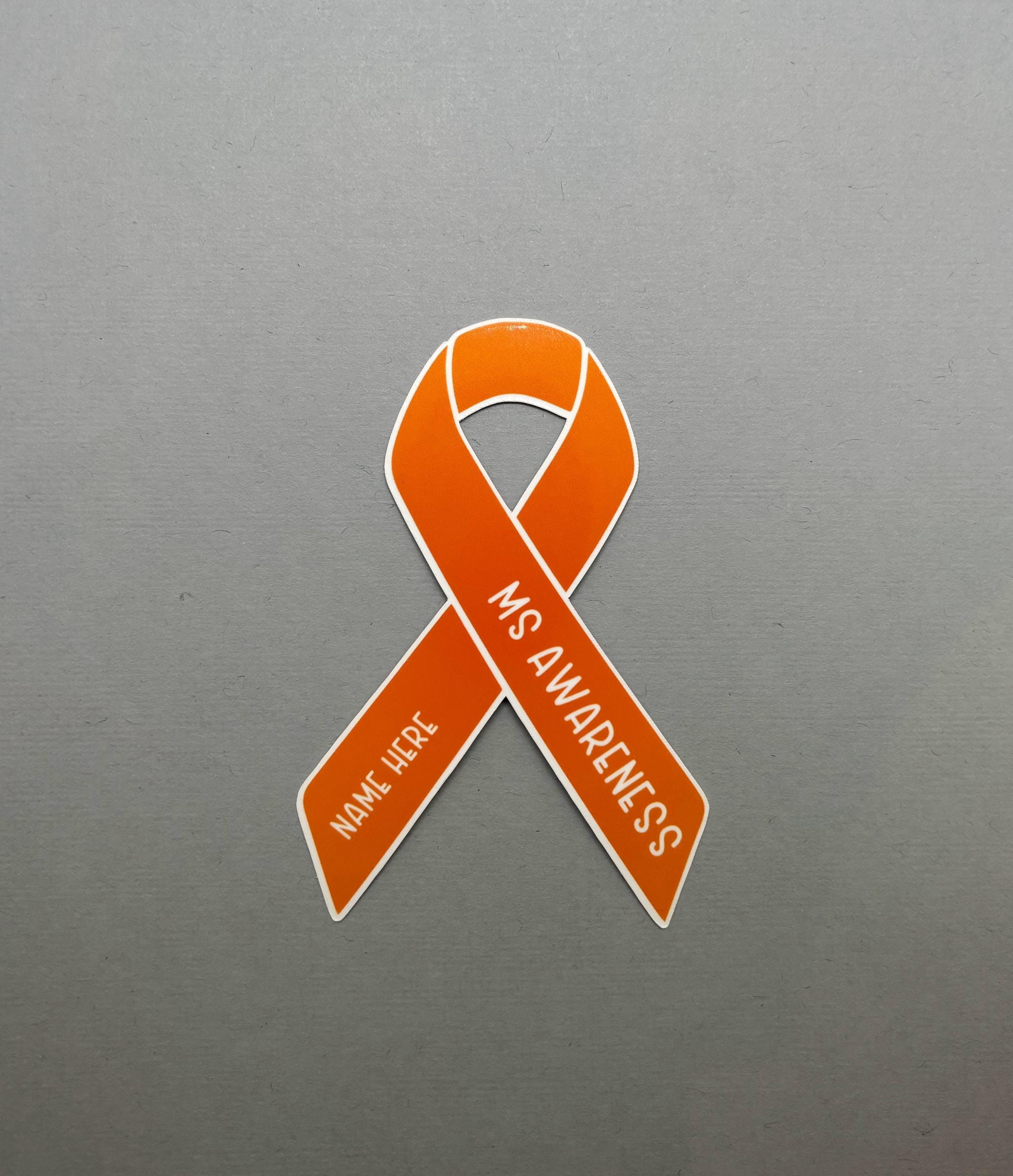 Ms Sticker Design MS (multiple Sclerosis) Awareness Custom Ribbon Sticker | MS Sticker ...