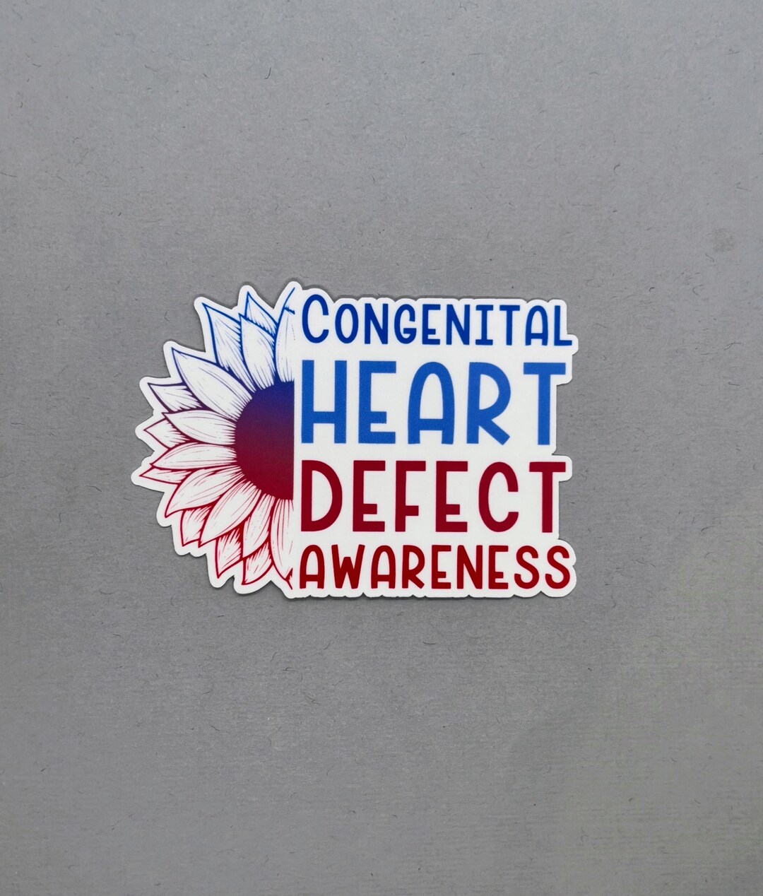 Congenital Heart Defect Awareness Sunflower Sticker | Congenital Heart ...