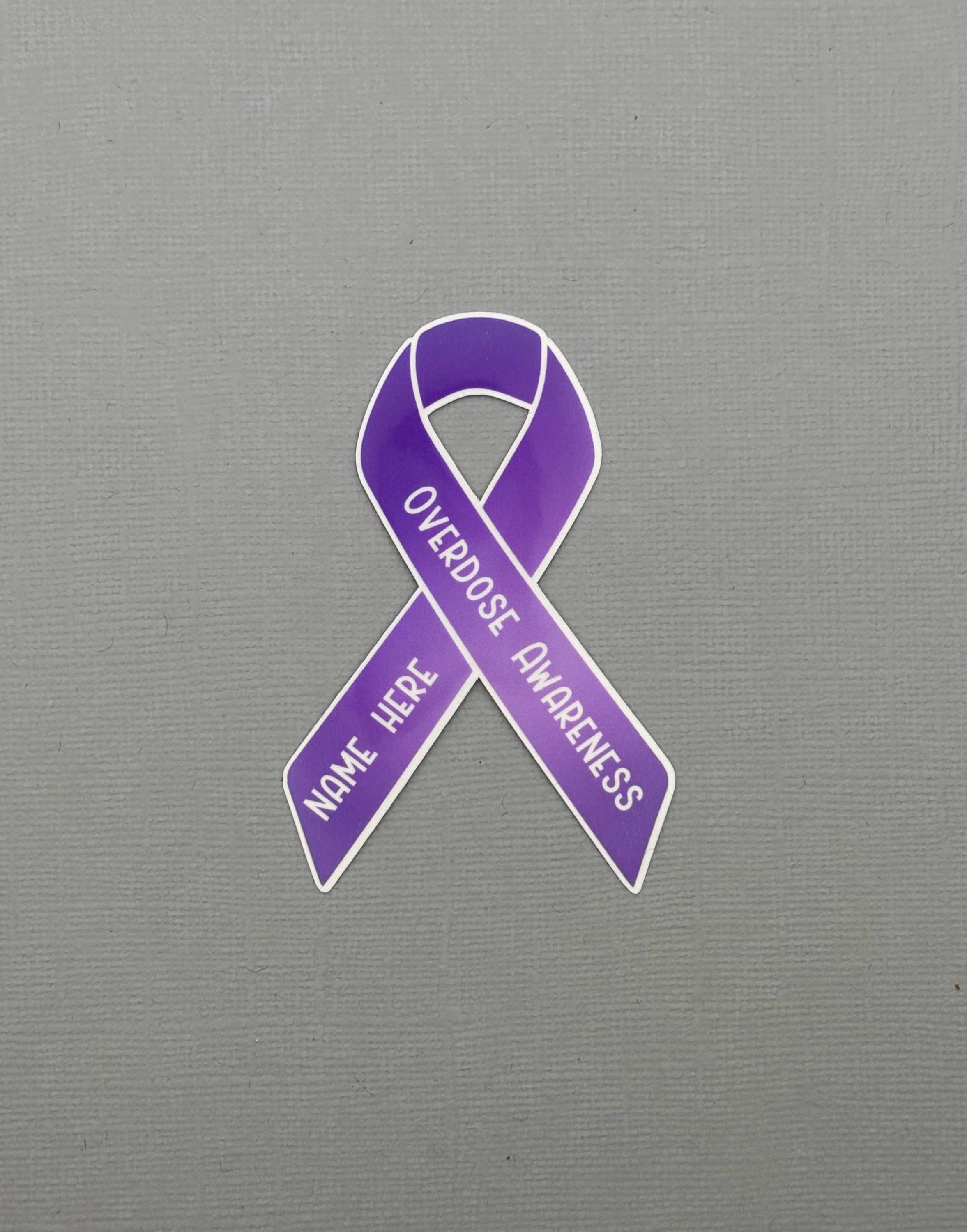 Overdose Ribbions Overdose Awareness Custom Ribbons Sticker | Overdose Awareness ...