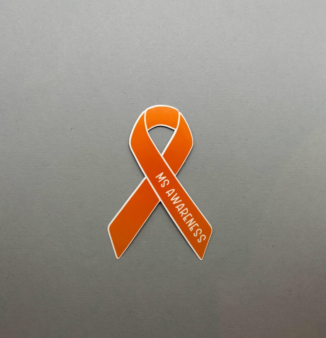 Ms Sticker Design MS (multiple Sclerosis) Awareness Ribbon Sticker | MS Awareness | MS ...