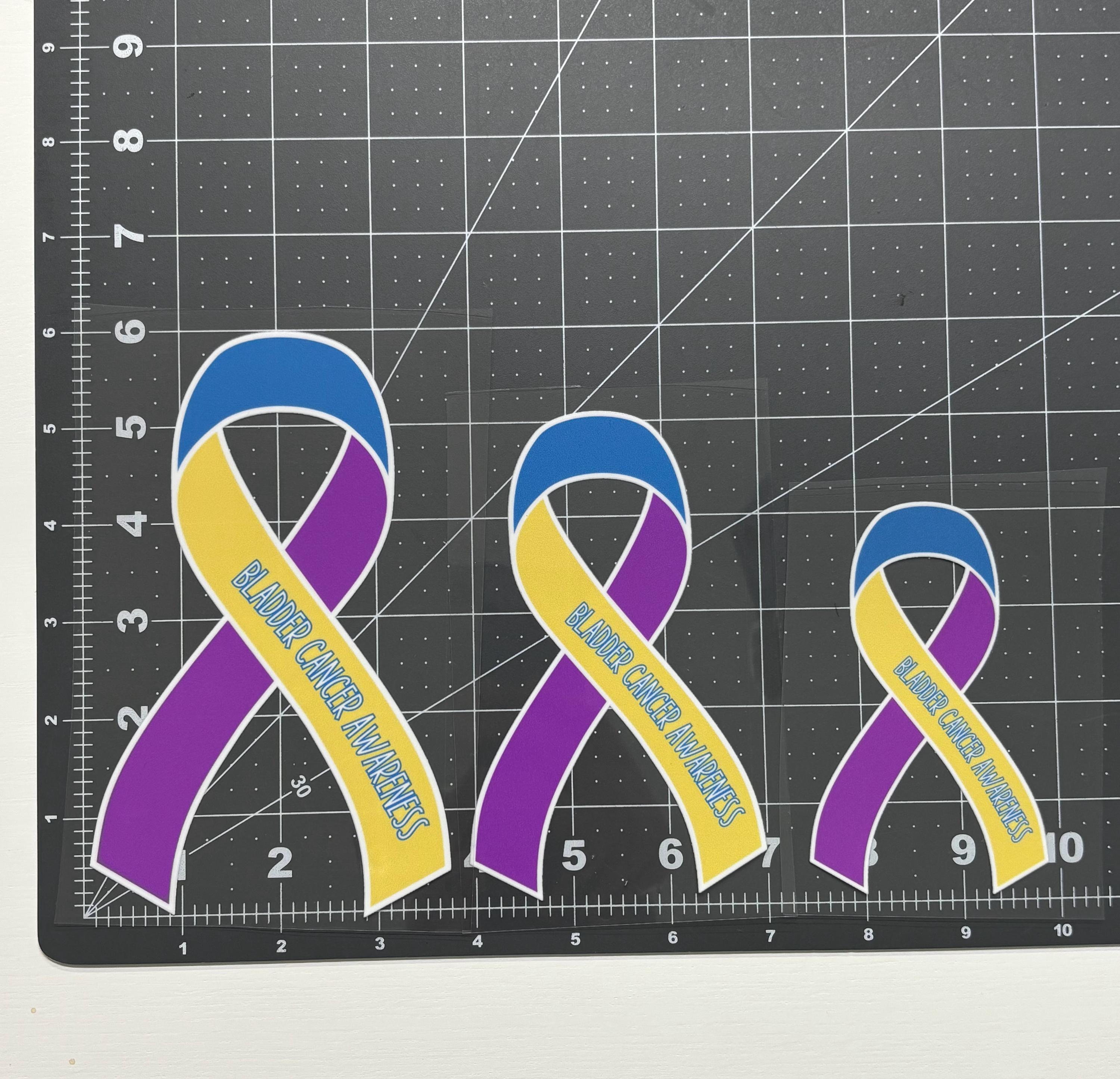 Bladder Health Ribbon Bladder Cancer Awareness Ribbon Car Decal | Bladder Cancer Decal ...