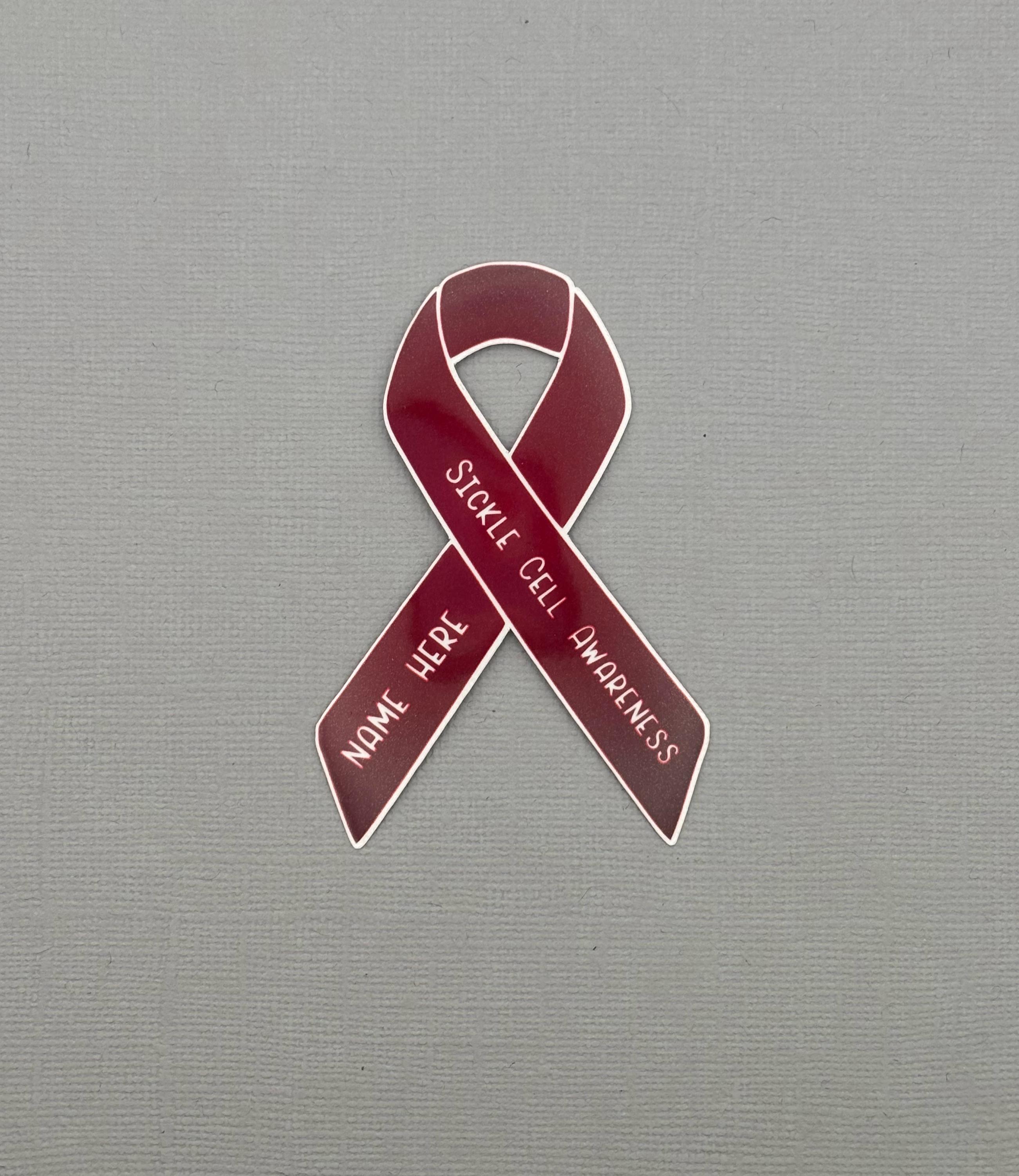Sickle Cell Awareness Custom Ribbon Sticker | Sickle Cell Sticker | Sickle  Cell Awareness | Water Resistant Sticker - Etsy, image size:2602x3000