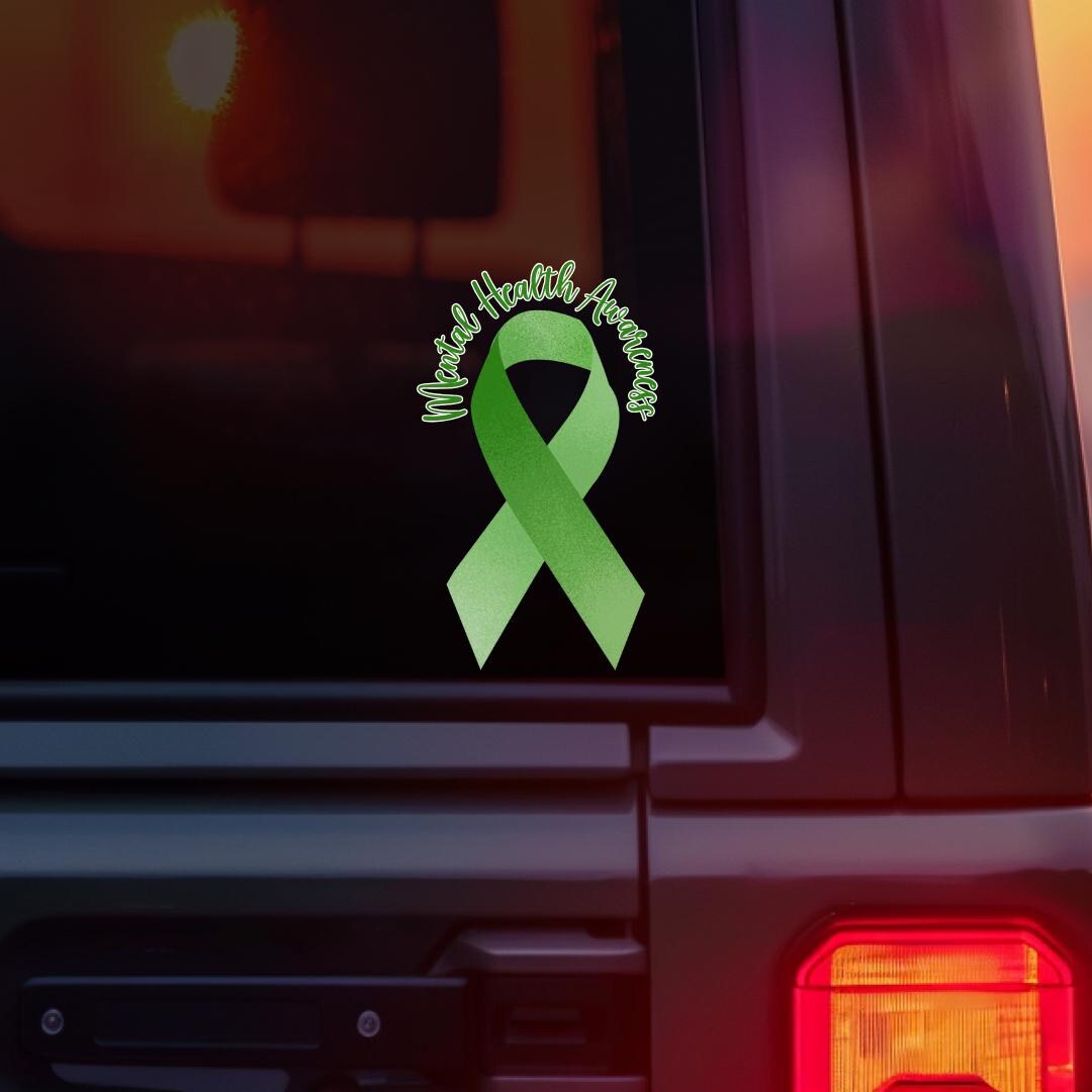 Mental Health Awareness Ribbon Car Decal L Mental Health Decal | Mental ...