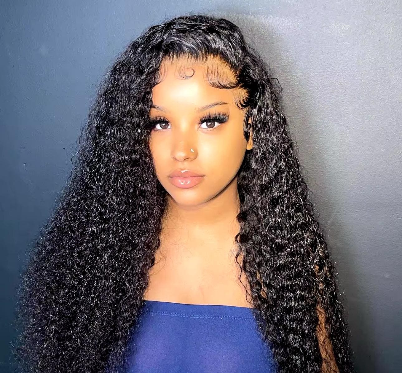 13x6 Deep Wave Lace Front Wig Human Hair Pre Plucked 200 Density Curly 13x6 Deep Wave Lace Front Wigs Human Hair 200 Density 13x6  main image 2