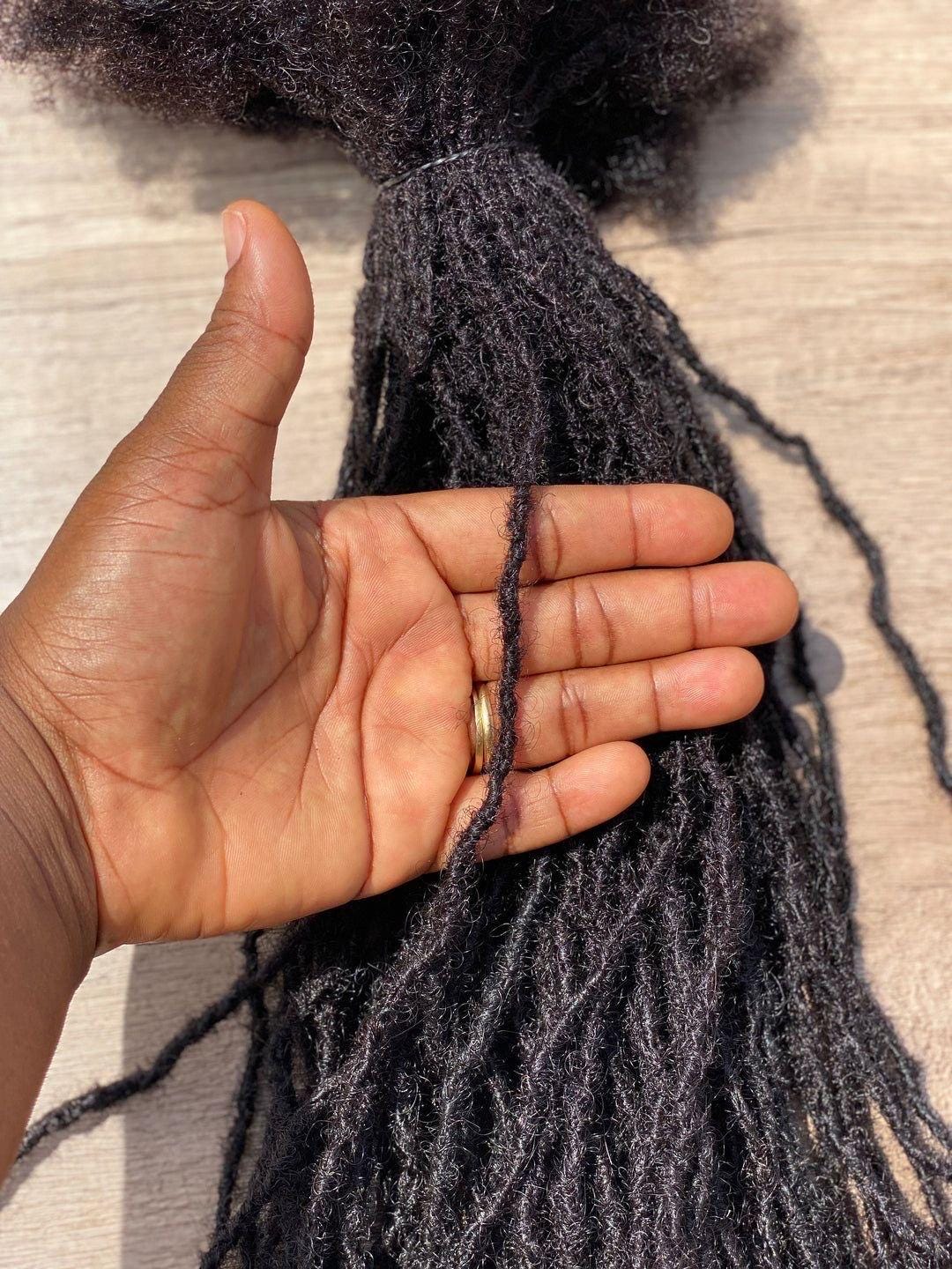 Real Human Hair Micro Loc Extensions | Soft Natural Dreadlocks (0.2cm ...