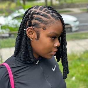 Handmade Human Hair Loc Extensions 100 PCS – 0.4cm Handmade Natural DreadlockLightweight Permanent Locs.Permanent Locs for Full Head