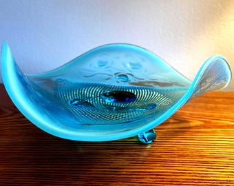 Vintage Unique Blue Candy Dish