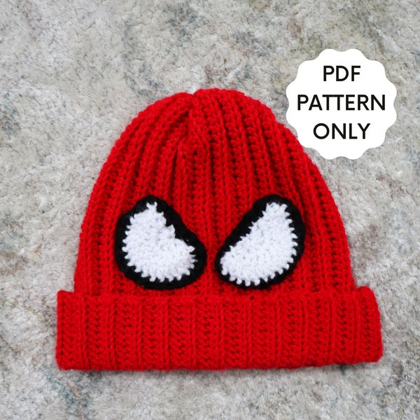 PATTERN: Crochet Spider-Man Beanie Hat