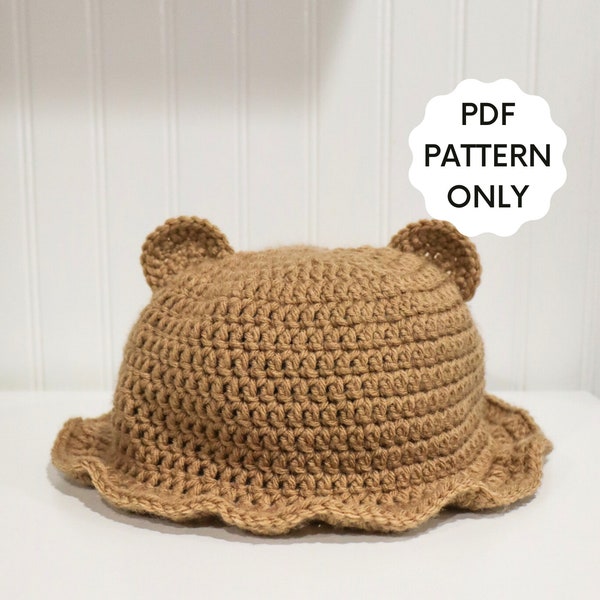 PATTERN: Crochet Teddy Bear Bucket Hat