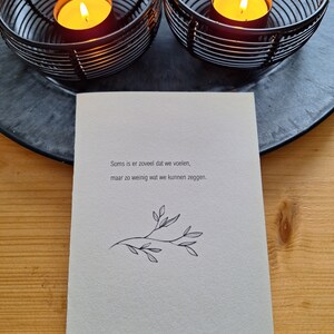 Condoleance kaart, handgemaakt
