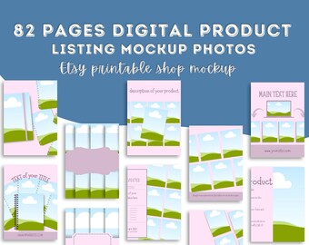 Etsy Listing Printable Shop MockUp Templates Etsy MockUp Digital Product Photos MockUp Canva  Template for Digital Product Listing