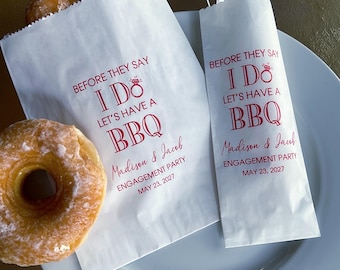I Do BBQ Engagement Party Favor Bag Wedding Night Before Personalized Bridal Shower Couples Shower BBQ Party Decoration Custom Name Bag Idea