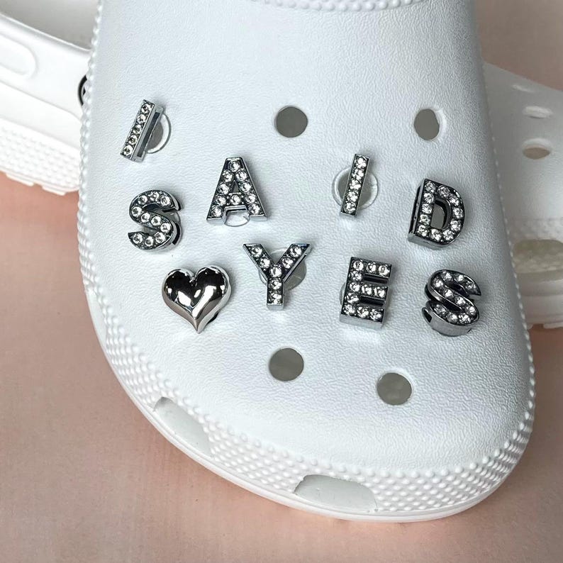 BRIDAL SHOWER ONLY-“MRS” croc charm for Sara’s reception shoes