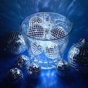Disco Ball Fairy Light Silver Mirror Disco Ball for Wedding Bling String Light Decoration for Wedding Reception Table Decor Bridal Shower