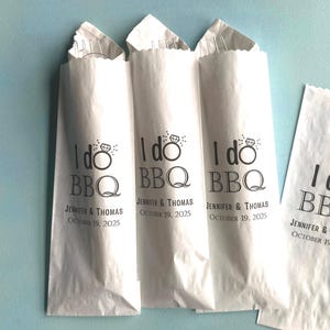I Do BBQ Personalized Silverware Bag for Wedding Utensil Bag for Engagement Table Decor Custom Cutlery Bag Table Decoration His Her Shower