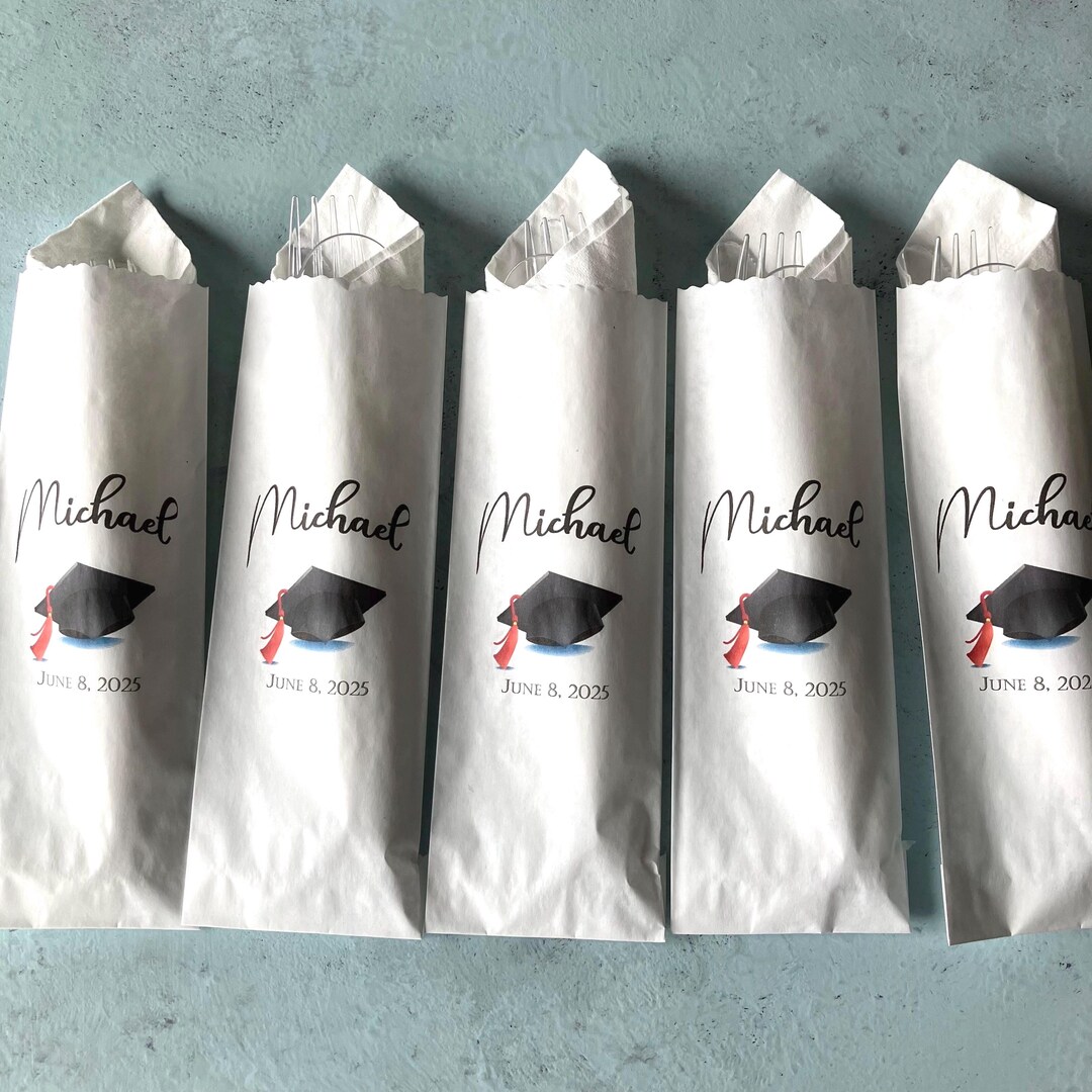 Custom Graduation Party Favor Silverware Bag for Graduating Class of ...