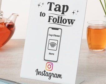 Tap to Follow Instagram Sign; Scan to Follow Sign, Small Business Sign, Instagram Sign