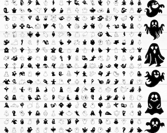 Ghost Svg Bundle, Ghost Clipart, Ghost Outline, Ghost Silhouette, Ghost Vector, Boo Svg, Spooky Svg, Halloween Svg, Png, Instant Download