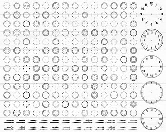Clock Face Svg Bundle, Clock Numbers, Roman Numeral Clock, Clock Svg, Clock Face Clipart, Clock Face Template, Cut Files, Instant Download