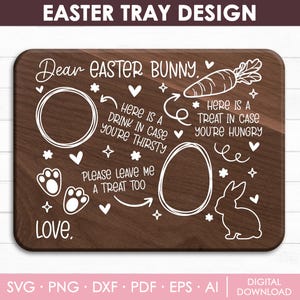 Vassoio di Pasqua Svg, Pasqua Svg, Vassoio di Coniglio Svg, Piatto di Pasqua Svg, Piatto di Carote Svg, Vassoio di Biscotti di Pasqua, File Laser, Dxf, Download Istantaneo