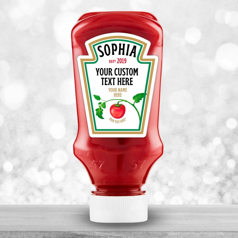 Personalized Tomato Ketchup Sauce Label Sticker Novelty Etsy