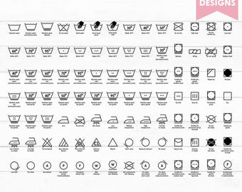 Zestaw symboli pralniczych Svg, pralnia Svg, znak pralni Svg, przewodnik pralni Svg, ikona pralni Svg, symbol pielęgnacji Svg, Png, DXF, natychmiastowe pobieranie