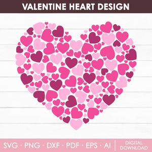 Heart Svg, Love Svg, Valentine&#39;s Day Svg, Valentine heart Svg, Hearts in Heart Svg, Heart Shape Svg, Sublimation Designs, Instant Download