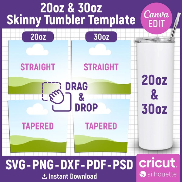 30 Oz Tumbler Template Png Etsy