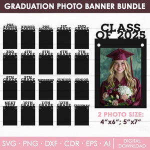 Banner de graduación Svg, Banner fotográfico de graduación DIY, Grad Svg, 2025 Svg, Archivos de corte para graduación, Decoración de fiesta de graduación, Graduación Svg
