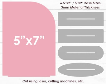 5x7 Half Arch Sign Template, Arch Sign Svg, Standing Sign Base, Social Media Sign, Business Sign, Laser Cut Files, DIY, Instant Download