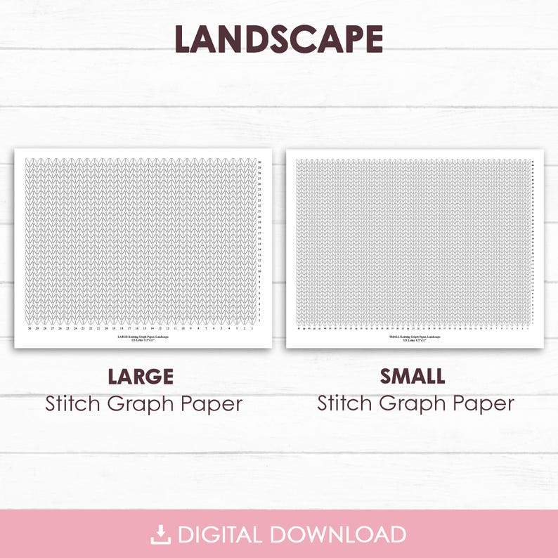 Knit Stitch Graph Paper, Knitting Graph Paper, US Letter, A4, Small ...