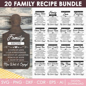 Family Recipe Svg Bundle, Kitchen Svg, Funny Kitchen Svg, Cutting Board Svg, Recipe For Mom, Family Kitchen Svg, Engraving, Instant Download