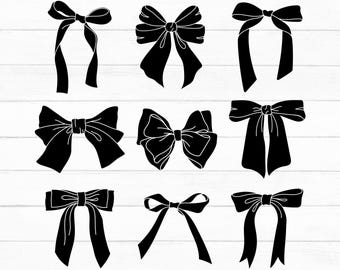 Ribbon Bow Svg Bundle, Ribbon Svg, Bow Svg, Hair Bow Svg, Bow Tie Svg, Bow Clipart, Bow Silhouette, Coquette Bow Svg, Png, Instant Download