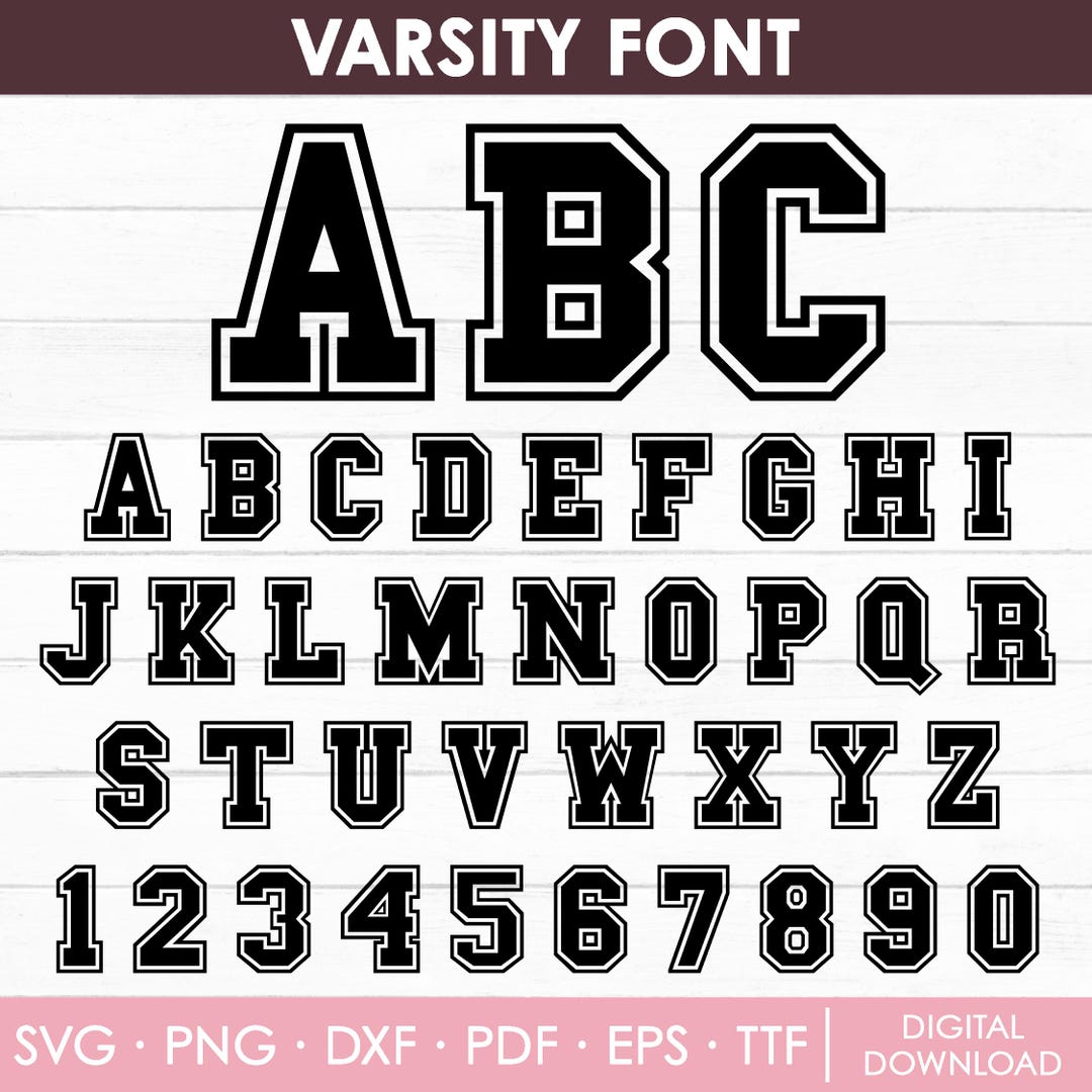 Varsity Font Svg, Jersey Font Svg, Sport Font, College Font, Varsity ...
