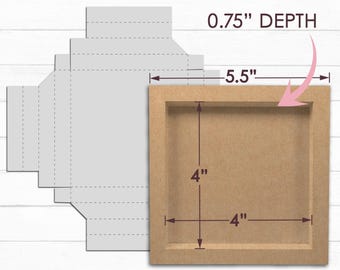 Rama 3D Shadow Box, Szablon Shadow Box, Cricut Shadow Box, Kwadratowe Shadow Box, Szablon Light Box, Ramka Paper Box, SVG, Natychmiastowe pobranie