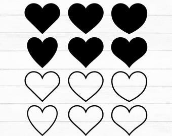 Heart Svg, Heart Shape Bundle Svg, Heart Outline Svg, Valentine's Day Heart, Heart Clipart, Cricut, Silhouette, Vector, Digital Download