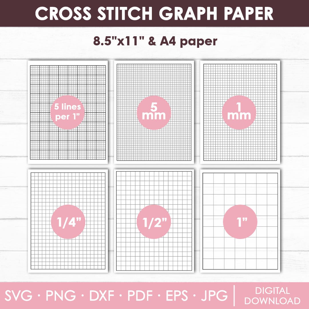 Graph Grid Paper, Cross Stitch Paper, A4 Graph Paper, Us Letter Graph ...